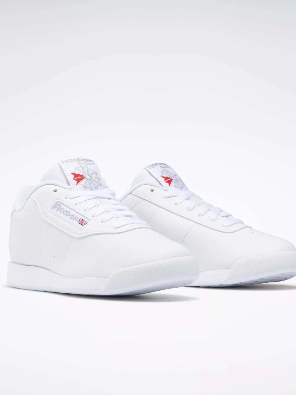 Reebok Classic Princess White Leather Sneakers Women's Size 6 Retro Walking Shoe